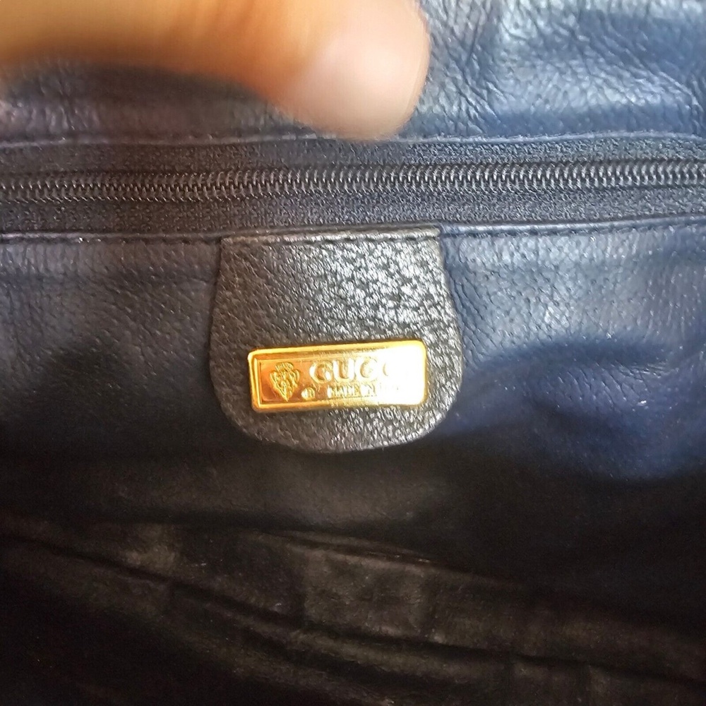 Gucci Beige and Black GG Monogram Pouch - Picture 13 of 16